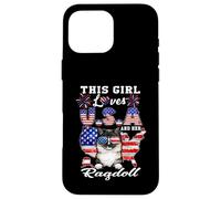 Carcasa para iPhone 16 Pro MAX This Girl Loves USA Her Ragdoll Cat 4th of July Patriotic