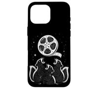 Carcasa para iPhone 16 Pro MAX Three Skunks Howling At Movie Film Reel Moon