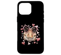 Carcasa para iPhone 16 Pro MAX Tiranosaurio Tiranosaurio Rex Corazón de San Valentín T-Rex