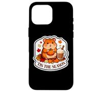 Carcasa para iPhone 16 Pro MAX Tis The Season Hámster Otoño Otoño Calabaza Especias Hojas