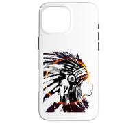 Carcasa para iPhone 16 Pro MAX Tocado Eclipse Arte Tradicional Indio Nativo Americano