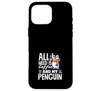 Carcasa para iPhone 16 Pro MAX Todo lo Que Necesito es café y mi café Penguin Cute Penguin