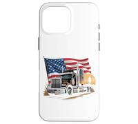 Carcasa para iPhone 16 Pro MAX Truck Driver Trucker Camiseta Hombre Papá Big Rig American