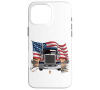 Carcasa para iPhone 16 Pro MAX Truck Driver Trucker Camiseta Hombre Papá Big Rig American