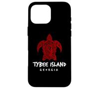 Carcasa para iPhone 16 Pro MAX Tybee Island Georgia Tribal Sea Turtle Island Diseño