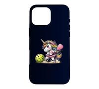 Carcasa para iPhone 16 Pro MAX Unicornio Jugando Pickleball diversión y Deportes mágicos