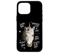 Carcasa para iPhone 16 Pro MAX Unicornio Ojos Rojos Mal Estilo Callejero Vibraciones