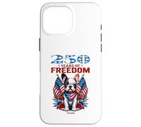Carcasa para iPhone 16 Pro MAX USA 250th Anniversary Celebra Cool Patriotic Boxer Puppy