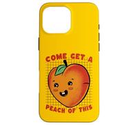 Carcasa para iPhone 16 Pro MAX Ven a Obtener melocotón de Este Divertido Juego de Palabras de Frutas Kawaii