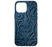 Carcasa para iPhone 16 Pro MAX Verde Azulado Victoriano Art Nouveau Acanthus Peonías Orquídeas Flor