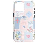 Carcasa para iPhone 16 Pro MAX Verso bíblico Rosa Pastel Cristiano fe Religiosa Floral