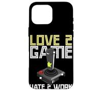 Carcasa para iPhone 16 Pro MAX Vieja Escuela Adulto Gamer Amor 2 Juego Odio 2 Trabajo