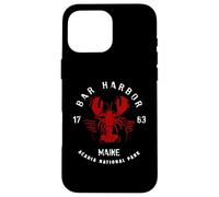 Carcasa para iPhone 16 Pro MAX Vintage Acadia National Park Bar Harbor Maine Langosta Divertido