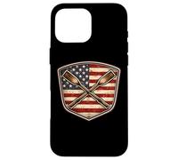 Carcasa para iPhone 16 Pro MAX Vintage Bandera Americana Remo Crew Atleta Remo USA Patriot