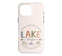 Carcasa para iPhone 16 Pro MAX Vintage Junto al Lago cabaña Paddle Fin de Semana Ambiente del Lago
