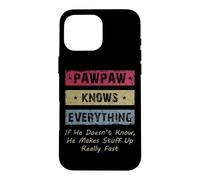 Carcasa para iPhone 16 Pro MAX Vintage Pawpaw Knows Everything Dad Father Father's Day