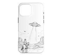 Carcasa para iPhone 16 Pro MAX Vintage UFO Cowboy Western Desert Space
