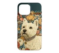 Carcasa para iPhone 16 Pro MAX Vintage Westie Dog Morris Style Botanicall