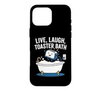 Carcasa para iPhone 16 Pro MAX Vivir, reír, Tostadora Baño -Fun Diciendo Novedad Sarcástica Meme