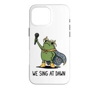 Carcasa para iPhone 16 Pro MAX We Sing At Dawn Frog Funny Frog Meme Cantante Vocalista