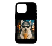 Carcasa para iPhone 16 Pro MAX West Highland White Terrier Bebiendo café Helado Perro Divertido