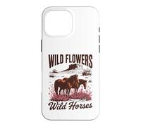 Carcasa para iPhone 16 Pro MAX Wild Horses Wildflowers Cowgirl Country Western Rodeos