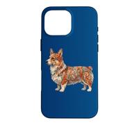 Carcasa para iPhone 16 Pro MAX Womens Girls Kids Folk Art Illustration Corgi Dog Lover