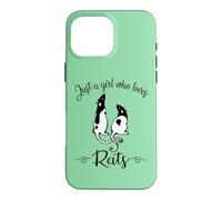 Carcasa para iPhone 16 Pro MAX Womens Kids Cute Funny Girl Who Loves Pet Rats Lover