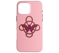 Carcasa para iPhone 16 Pro MAX Wonder Woman Movie Pink Logo with Golden Lasso Details