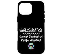 Carcasa para iPhone 16 Pro MAX Worlds Greatest German Puntero de Pelo Corto Abuela Perro Pata
