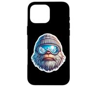 Carcasa para iPhone 16 Pro MAX Yeti Skiing: Abominable muñeco de Nieve, Esquiador, estación de esquí de montaña