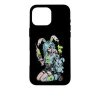 Carcasa para iPhone 16 Pro MAX Zombie Goth Bunny Esqueleto Chica EMO Kawaii Goth Chica