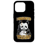 Carcasa para iPhone 16 Pro Me gradué ¿Puedo Volver a la Cama Ahora Confundido Oso Panda