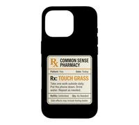 Carcasa para iPhone 16 Pro Meme Divertido de Touch Grass Prescription RX Go Outside Care