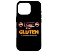 Carcasa para iPhone 16 Pro Meme Gracioso, No Puedo Comer Gluten Hace Que me Duele la Barriga