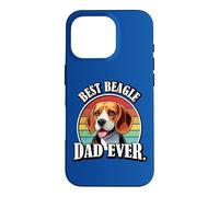 Carcasa para iPhone 16 Pro Mens Boys Kids Retro Sunset Vintage Best Beagle Dad Ever