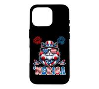 Carcasa para iPhone 16 Pro Merica USA American Flag Patriotic Happy 4th of July Cat