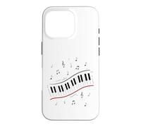 Carcasa para iPhone 16 Pro Mínimo Piano Beat Teclado Notas Musicales Pianista Arte Musical