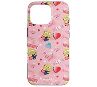 Carcasa para iPhone 16 Pro Minions Big Heart All Over Print