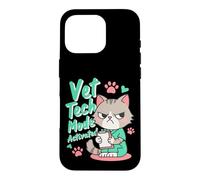 Carcasa para iPhone 16 Pro Modo Vet Tech Activado Funny Cat Veterinary