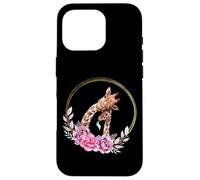 Carcasa para iPhone 16 Pro Mom and Baby Giraffe For Safari Animal Lover Floral Circle