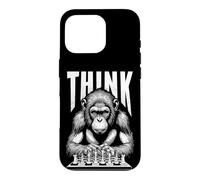 Carcasa para iPhone 16 Pro Mono Jugando Ajedrez Piensa Divertido Jaque Mate Chimp Ape