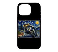 Carcasa para iPhone 16 Pro Motociclismo Racing Golden Retriever Art Motociclismo Perro