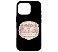 Carcasa para iPhone 16 Pro Mujer Cirujano Bariátrico Caduceo Metabólico Flores Florales MD