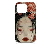 Carcasa para iPhone 16 Pro Mujeres místicas japonesas y árbol de Cerezo Kanji japonés