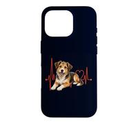 Carcasa para iPhone 16 Pro Mutt Dog Lover Heartbeat ECG Pulse Estilo de Raza Mixta
