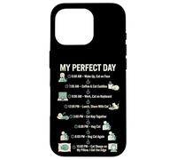 Carcasa para iPhone 16 Pro My Day Cat Schedule, Divertida Vida Felina para Amantes de los Gatos