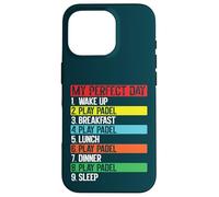 Carcasa para iPhone 16 Pro My Day Padel Jugador Rutina Diaria Divertido