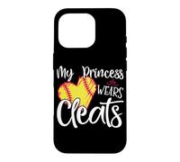 Carcasa para iPhone 16 Pro My Princess Wears Cleats - Softball Mom Dad Baseball Player