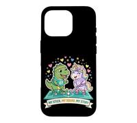 Carcasa para iPhone 16 Pro My Stick My Squad My Story Hockey sobre césped Unicorn Dino